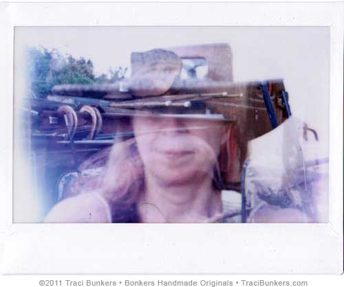 self-portrait & truck double exposure
